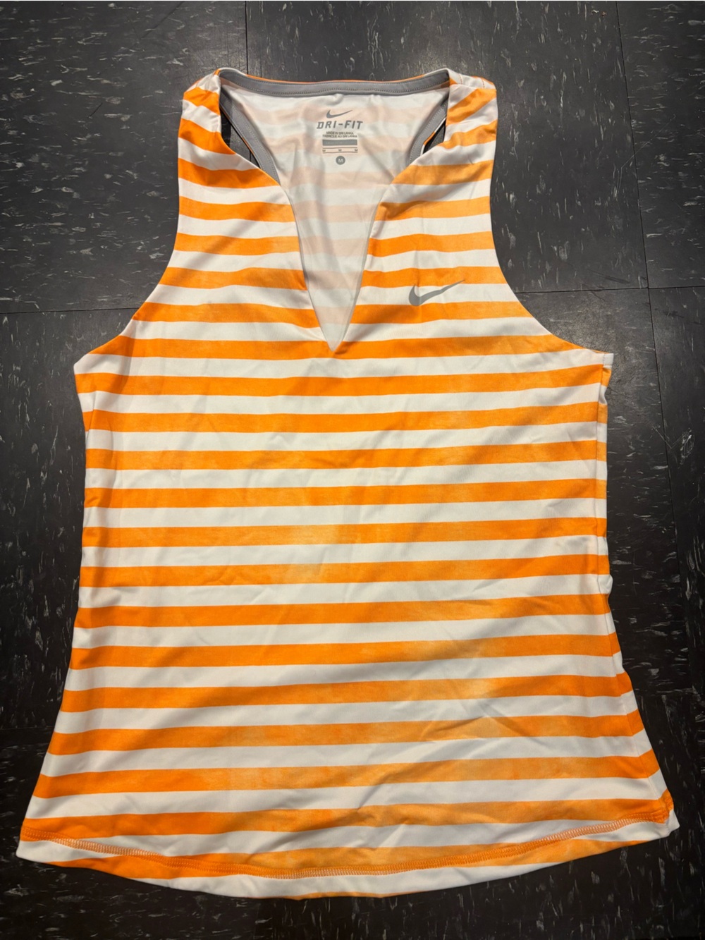 Nike Orange & White Striped Performance Sports Bra